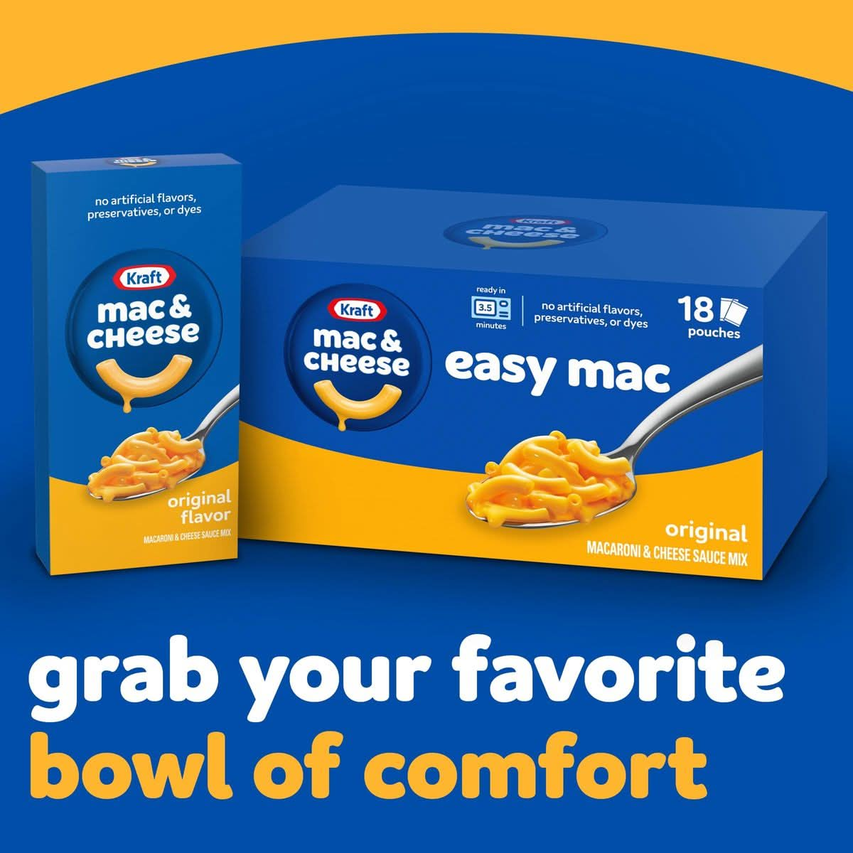 Kraft Easy Mac Original Macaroni  Cheese Microwavable Dinner 18 ct PacketsPackaging May Vary