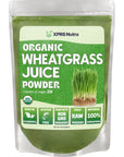 XPRS Nutra Organic Wheatgrass Juice Powder  Sustainably Grown in The US  Instant Wheat Grass Juice Powder Made from Concentrated Juice  More Potent Than Organic Wheatgrass Powder  8 Ounce