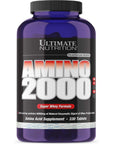 Ultimate Nutrition Amino 2000 Branch Chain Amino Acids Supplement for Muscle Building, Workout Recovery, Lean Muscle, and Athletic Performance- Whey Protein Isolate,330 Tablets