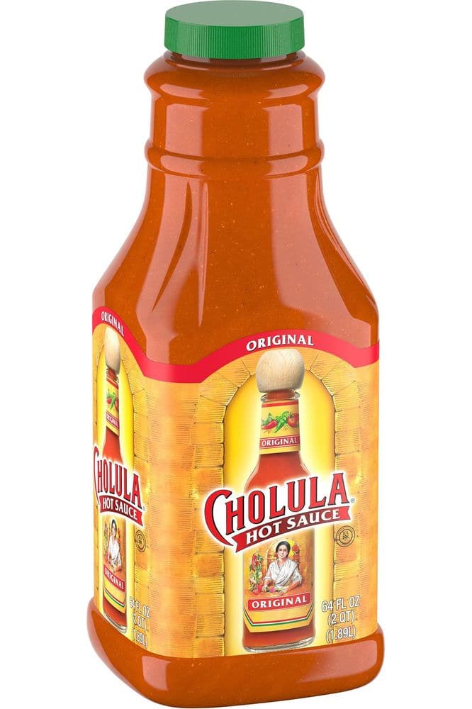 Cholula Original Hot Sauce, 64 fl oz - One 64 Fluid Ounce Bulk Container of Hot Sauce with Mexican Peppers and Signature Spice Blend, Perfect with Tacos, Eggs, Wings, Chicken and More