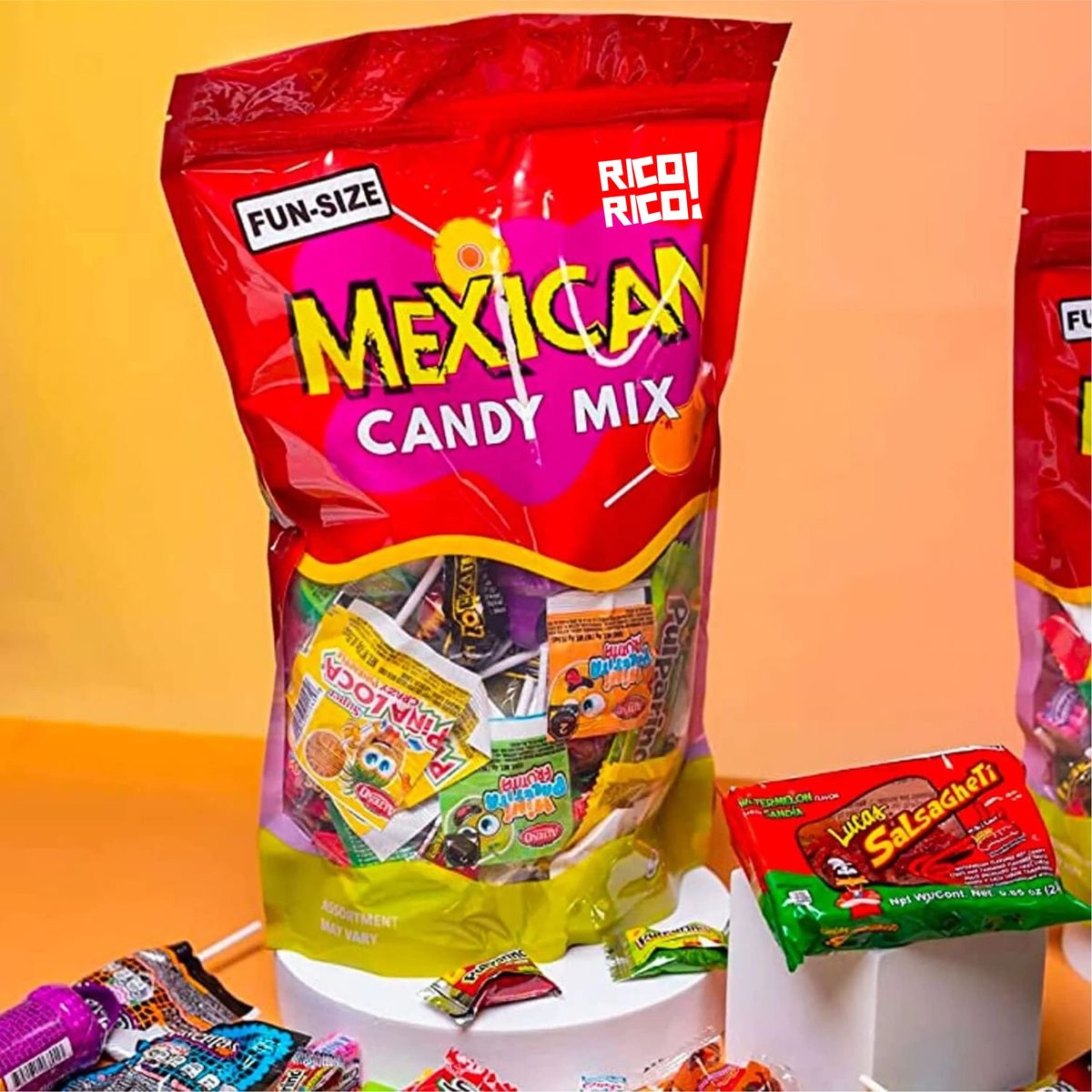 RICO RICO Mexican Candy 50 pcs  Dulces Mexicanos Surtidos Mexican Snacks Mexican Candies Sweet and Spicy Candy Assortment Mix by RICO RICO