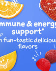 Emergen-C Kidz Immune+ Immune Support Dietary Supplements, Flavored Gummies with Vitamin C, B Vitamins and D for Support, Fun-Tastic Fruit - 44 Count