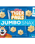 Kellogg's Jumbo Snax Tiger Paws Cereal Snacks, Lunch Snacks, Original, 5.4oz Box (12 Bags)