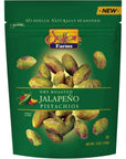 Setton Farms Naturally Seasoned Pistachio Kernels Jalapeno No Shell Pistachios Certified NonGMO Gluten Free Vegan and Kosher 5 oz Resealable Pouch