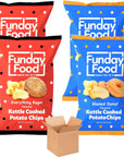 Funday Food Kettle Cooked Potato Chips Variety Pack - Everything Bagel and Glazed Donut Flavored - 4 Pack - 5 Ounce Bags - Gluten Free