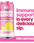 Ryl Immune Support Iced Tea Pink Lemonade 500mg Vitamin C with Vitamin D  Zinc Zero Sugar Zero Calories 160 Fl Oz 12Pack