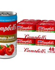 Campbells 100 Tomato Juice 55 fl oz Can 48 Pack