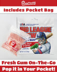 Big League Chew Bubble Gum Variety Pack  Original Grape and Strawberry Flavors  3 Individual 212oz Packets  Fun Baseball Snacks For Parties Teams and Kids  WhataBundle With Pocket Bag