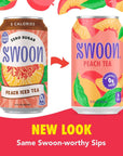 Swoon Peach Tea  Sugar Free Fruit Tea Low Carb PaleoFriendly Gluten Free Iced Tea  Flavored Tea Keto Drinks Made with Organic Black Tea and Sweetened by Monk Fruit and Stevia Pack of 12