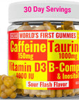 Shizam Taurine 1000mg Caffeine 150mg Energy Gummies w D-3 B-12 B Complex Inositol, Gel Gels Vitamins Vitamin Drinks Capsules Drink Shot Chews Pills Powder Alt, Running Runners Supplement Supplements