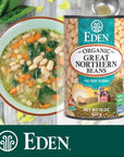 Eden Organic Great Northern Beans White Beans 15 oz Can 12Pack Case No Salt Added NonGMO Gluten Free US Grown Heat and Serve Macrobiotic Similar to Cannellini Smoother