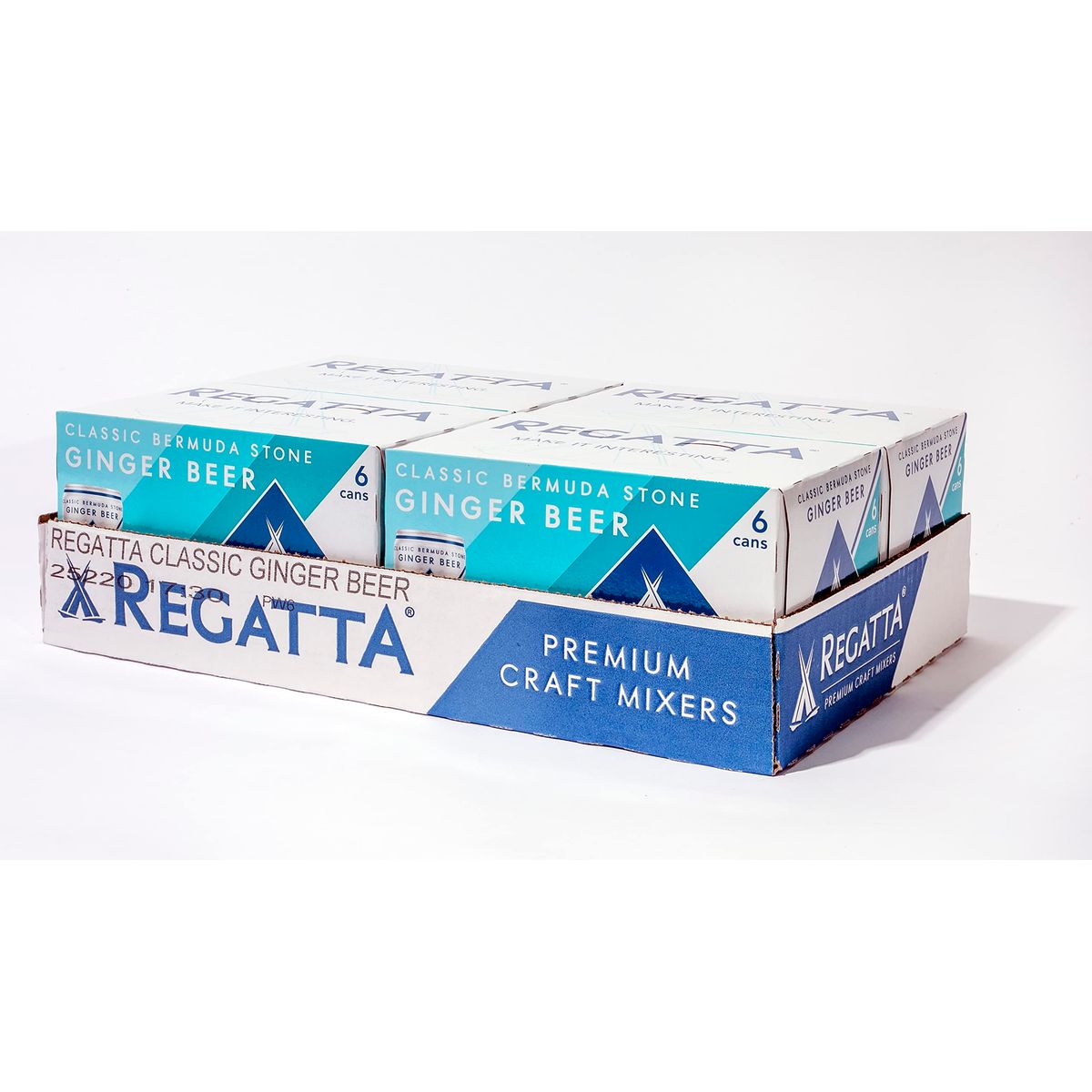 Classic Ginger Beer Regatta Craft Mixers AllNatural Ingredients NonGMO 75oz Case of 24 Sleek Cans