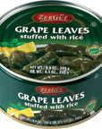 Zergut  Grape Leaves Stuffed with Rice  Vegetarian  Ready to Serve  No Artificial Colors Additives or Preservatives  99 oz