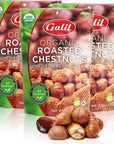 Galil Organic Roasted Chestnuts  Shelled  Ready to Eat Snack  Gluten Free All Natural 100 Vegan No Preservatives  Great for Snacking Baking Cooking  Turkey Stuffing  35oz Bags Pack of 3