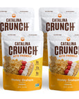 Catalina Crunch Honey Graham Keto Cereal 4 Pack (9oz Bags) | Low Carb, Sugar Free, Gluten Free, Grain Free | Keto Snacks, Vegan, Plant Based | Breakfast Protein Cereals | Keto Friendly Food