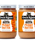 Once Again Natural, Creamy Peanut Butter, 16oz - Lightly Salted, Unsweetened - Gluten Free Certified, Vegan, Kosher, Non-GMO Verified - Glass Jar (2 Pack)