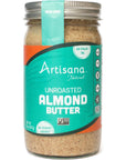 Natural Almond Butter by Artisana, 14oz | Unroasted Almonds, No Sugar Added, Whole30 Compliant, Non-GMO, Paleo