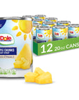 Dole Canned Fruit Pineapple Chunks in Heavy Syrup Gluten Free Pantry Staples 20 Oz 12 Count Packaging May Vary