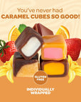 Funtasty Caramel Cubes Candy, Assorted Flavors, Gluten-Free, Individually Wrapped, Jar 24 Ounces (Over 100 Pieces)