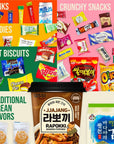 Journey of Asia Korean Snack Box 38 Count  Care Package Individually Wrapped Packs of Snacks Chips Cookies Candy and Tteokbokki Treats for Kids Children College Students Friends Family