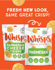 Whisps Cheese Crisps Parmesan Cheese | Protein Chips | Healthy Snacks | Protein Snacks, Gluten Free, High Protein, Low Carb Keto Food (2.12 Oz, 6 Pack)