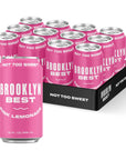 Brooklyn Best Low Sugar Pink Lemonade  12 oz Cans 12Pack  70 Calories  Organic Cane Sugar Lemon  Grape Juice  No Artificial Sweeteners or Ingredients  Refreshing  Not Too Sweet Beverage