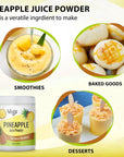 Vegs Pineapple Juice Powder Freeze Dried Organic Pineapple Powder with Bromelain  Antioxidants Sugar free Pineapple Juice Concentrate Fruit Powder for Smoothies Shakes Baking  Drinks 14 Oz