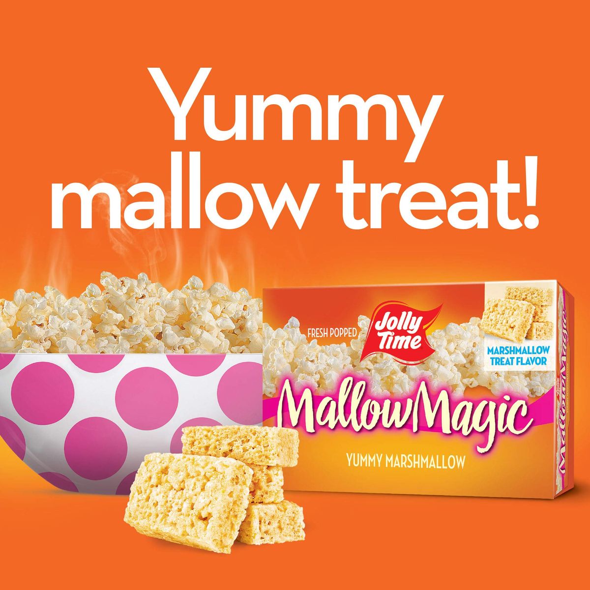 Jolly Time Mallow Magic Sweet Marshmallow Microwave Popcorn with Candy Coated Sugar Topping for an Easy Gourmet Treat Mallow Magic 44 Ounce Pack of 8