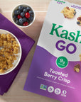 Kashi GO Breakfast Cereal, Vegan Protein, Fiber Cereal, Toasted Berry Crisp, 14oz Box (1 Box)