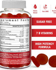 Sugar Free Vitamin B Complex Gummies - Vitamin B12, B7, B6, B3 (Niacin), B5, B8, B9 (Folate)- Third Party Tested- Prenatal, Vegan Diet, Older Adults - B Complex Vitamin Supplement- Two Month Supply