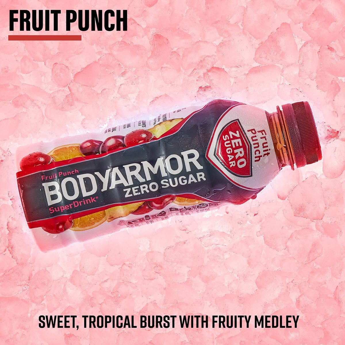 BODYARMOR ZERO Sugar Fruit Punch Sugar Free Sports Drink  LowCalorie Hydration  Natural Flavors with Potassium Packed Electrolytes Antioxidants and Bvitamins 16 fl oz pack of 12