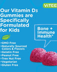 [120 Count] Vitamin D3 Gummies 25mcg 1000 IU Formulated for Kids - Bone Health, Immune Health, Joint Muscle Support - Dietary Supplement, Gelatin Free, Pectin Based - Berry Flavors Chewable Gummy