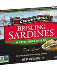 Crown Prince Two Layer Brisling Sardines in Extra Virgin Olive Oil 375Ounce Cans Pack of 12