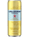 SPellegrino Essenza Lemon Lemon Zest Flavored Mineral Water with CO2 Added 1115 Fl Oz Can