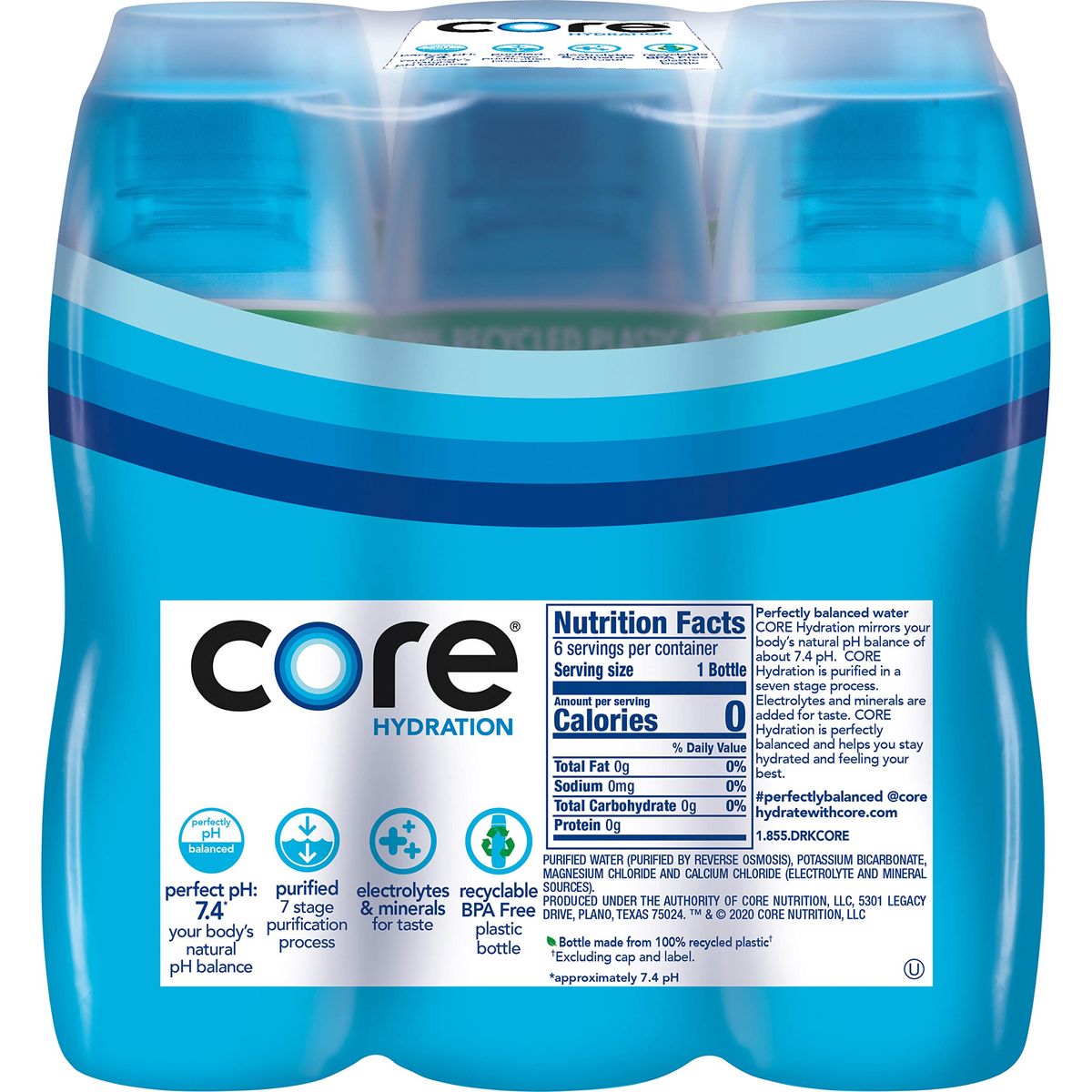 Core Hydration Perfectly Balanced Water 5 L bottles 24 Count 4 Packs of 6 USA Gymnastics Official Hydration Partner