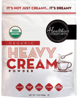 Healthier Comforts Organic Heavy Cream Powder 72 Butterfat  USDA Organic  Kosher Gluten Free NonGMO and Keto Friendly Half and Half Organic Heavy Cream for Pasta  Made in the USA 7 oz