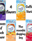 Midwest Gourmet Grocer Reusable Shopping Bag Bundle with Crystal Light With Caffeine Variety Flavored Water Packets Powdered Drink Mix 2 Each Grape Wild Strawberry Peach Mango Citrus