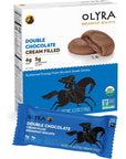 Olyra Organic Breakfast Biscuits Cream Filled | Healthy Snacks, Low Sugar, High Fiber, Plant Based Protein Cookies (Double Chocolate, 1 Count (Pack of 4)