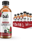 Bai Iced Tea Rio Raspberry Antioxidant Infused Supertea Crafted with Real Tea Black Tea White Tea 18 Fl Oz Pack of 12