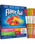 FlavorAid Aguas Frescas 50ct  Singles To Go Powdered Drink Mix  Pack of 24 Delicious Flavors  Strawberry Watermelon Mango Cucumber Limeaid and Jamaica