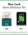 Choice Organics  Organic Peppermint Tea 1 Pack  Compostable  Caffeine Free  16 Organic Herbal Tea Bags