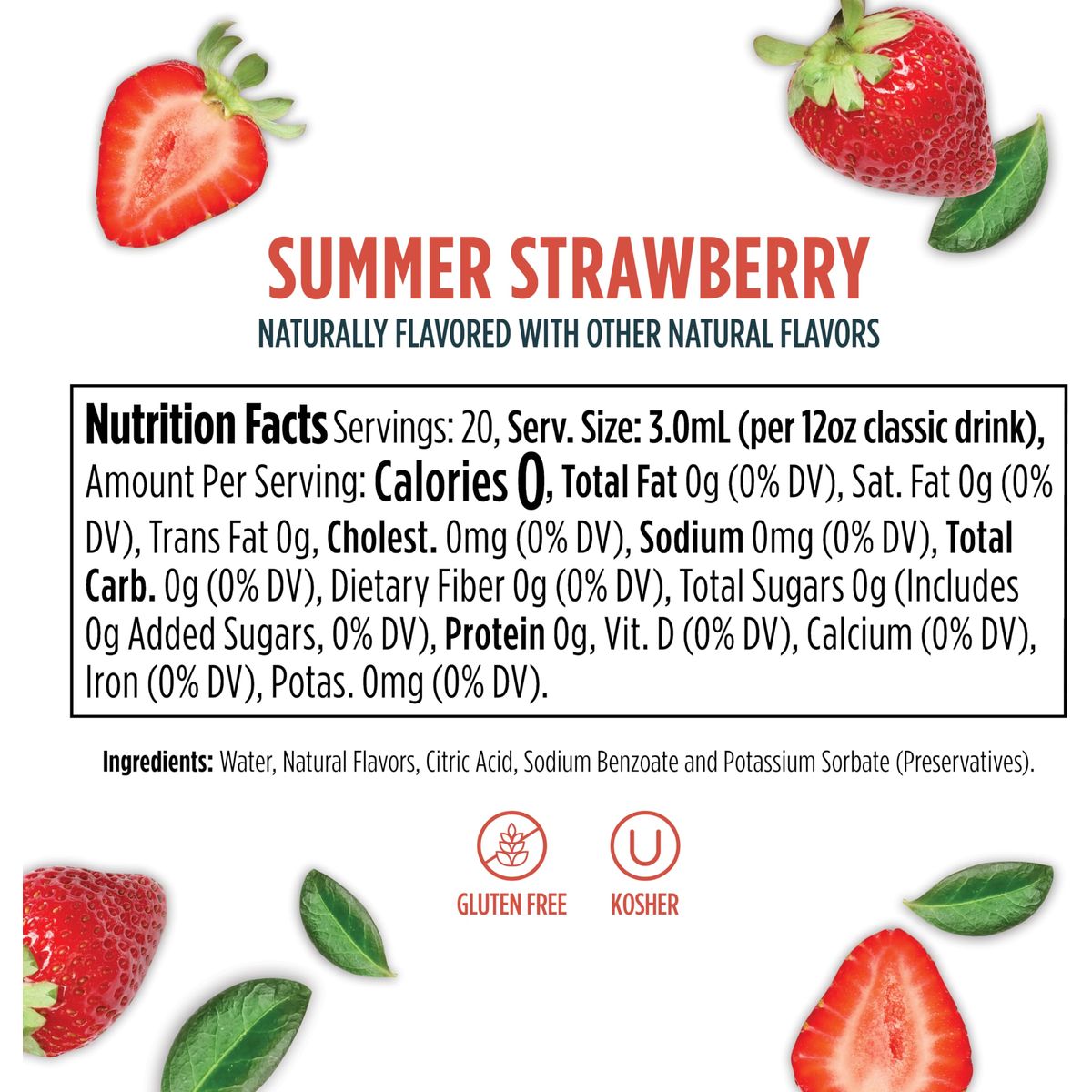 Ninja Thirsti Flavored Water Drops SPLASH With Unsweetened Fruit Essence Summer Strawberry 3 Pack Zero Calories Zero Sugar Zero Sweeteners 207 Fl Oz Makes 20 12oz Drinks WCFSTRBAM