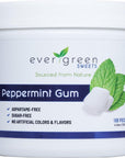 Evergreen Sweets Chewing gum 100 Count Jar  Natural Peppermint Gum Made with Xylitol and Stevia  SugarFree Aspartame Free and Vegan