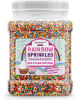 Unpretentious Rainbow Sprinkles (4 Cups) Colorful Jimmies, Decorative & Fun Dessert Topping for Baking