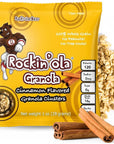 RockinOla Granola Clusters Quick Breakfast Snack Allergen Free No Artificial Flavors Colors or Preservatives Cinnamon