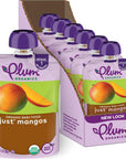 Plum Organics | Stage 1 | Organic Baby Food Meals [4+ Months] | Mango Puree | 3.5 Ounce Pouch (Pack Of 6) Packaging May Vary