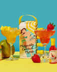 Thoughtfully Cocktails Margarita Cocktail Mixer Gift Set PreMeasured Single Serve Mixers Margarita Fruit Flavors Include Strawberry Mango Watermelon and Peach Set of 4 Contains NO Alcohol