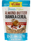 Diabetic Kitchen Almond Butter Granola Cereal wPrebiotics Low Carb No Added Sugar No Erythritol No Sugar Alcohols 4 Net Carbs NonGMO 13 oz pack