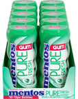 Mentos Pure Fresh SugarFree Chewing Gum with Xylitol Spearmint 15 Piece Bottle Bulk Pack of 10