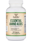 Essential Amino Acids - 1 Gram Per Serving Powder Blend of All 9 Essential Aminos (EAA) and all Branched-Chain Aminos (BCAAs) (Leucine, Isoleucine, Valine) 225 Capsules by Double Wood Supplements